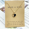 Pendant Necklace Red White Blue Hollow Love Heart Women Necklace Golden Color Link Chain Neck Jewelry