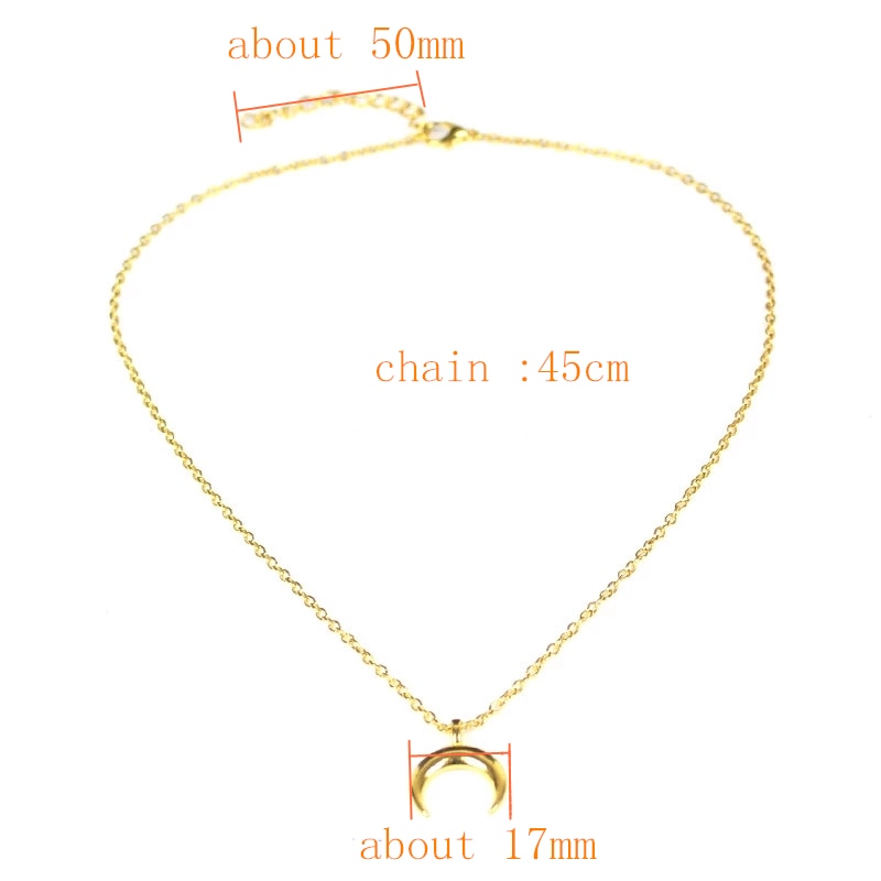 Personality Moon Women Necklace Female Clavicle Chain Plating Gold Crescent Pendant Necklaces For Friend Gift