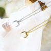 Personality Moon Women Necklace Female Clavicle Chain Plating Gold Silvers Crescent Pendant Necklaces For Friend Gift
