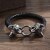 Personality Silver-Plated Wolf Head Bite Ring Bracelet Woven Bracelet Banquet Trend Jewelry for Men