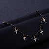 Personality Zirconia Crystal Cross Charms Bracelet Adjustable Silvery Multi Pendant Tassel Bracelets Jewelry