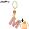 Pink Resin English Alphabet Charms Keychains For Women Bag Pendant Jewelry Trinket Men's Car Key Ring Key Chain Gift