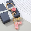 Pink Resin English Alphabet Charms Keychains For Women Bag Pendant Jewelry Trinket Men's Car Key Ring Key Chain Gift