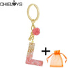 Pink Resin English Alphabet Charms Keychains For Women Bag Pendant Jewelry Trinket Men's Car Key Ring Key Chain Gift