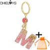 Pink Resin English Alphabet Charms Keychains For Women Bag Pendant Jewelry Trinket Men's Car Key Ring Key Chain Gift