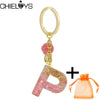 Pink Resin English Alphabet Charms Keychains For Women Bag Pendant Jewelry Trinket Men's Car Key Ring Key Chain Gift