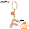Pink Resin English Alphabet Charms Keychains For Women Bag Pendant Jewelry Trinket Men's Car Key Ring Key Chain Gift