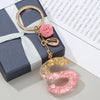 Pink Resin English Alphabet Charms Keychains For Women Bag Pendant Jewelry Trinket Men's Car Key Ring Key Chain Gift
