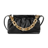 Pleated Crossbody Bags For Women Stone Pattern Retro PU Leather Shoulder Messenger Bag Solid Color Female Chain Handbags