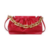 Pleated Crossbody Bags For Women Stone Pattern Retro PU Leather Shoulder Messenger Bag Solid Color Female Chain Handbags