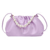 Pleated Crossbody Bags For Women Stone Pattern Retro PU Leather Shoulder Messenger Bag Solid Color Female Chain Handbags