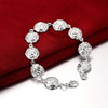 Pretty Rose flower 925 Sterling Silver necklace bracelet earring Jewelry set for women Party wedding accessories gifts