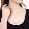 Pretty Rose flower 925 Sterling Silver necklace bracelet earring Jewelry set for women Party wedding accessories gifts