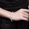 Pretty Rose flower 925 Sterling Silver necklace bracelet earring Jewelry set for women Party wedding accessories gifts