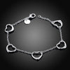 Pretty romantic heart chain 925 sterling silver Bracelet for woman  brands jewelry wedding accessories party gifts