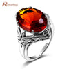 Fashion Princess Engagement Ring Butterfly Shaped Brown Created Amber Stone 925 Silver Wedding Jewelry Anillos Casamento Anel