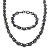 Punk Brand Genderless Multicolor Trend Stainless Steel Coffee Bean Chain Necklace Necklace Bracelet Set
