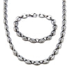 Punk Brand Genderless Multicolor Trend Stainless Steel Coffee Bean Chain Necklace Necklace Bracelet Set
