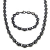 Punk Brand Genderless Multicolor Trend Stainless Steel Coffee Bean Chain Necklace Necklace Bracelet Set