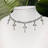 Punk Cross Necklace Charms Vintage Hip Hop Jewelry For Women Harajuku Gothic Choker Chains Accessories