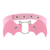 Punk Gothic Cosplay Black Pink PU Leather Bat Choker Necklace For Women Men Statement Necklaces Jewelry Halloween gift
