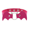 Punk Gothic Cosplay Black Pink PU Leather Bat Choker Necklace For Women Men Statement Necklaces Jewelry Halloween gift