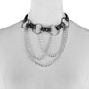 Punk Gothic Hip Hop Dancer Leather Choker Necklace Collar Circles Tassels Adjustable 3colors