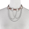 Punk Gothic Hip Hop Dancer Leather Choker Necklace Collar Circles Tassels Adjustable 3colors
