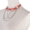 Punk Gothic Hip Hop Dancer Leather Choker Necklace Collar Circles Tassels Adjustable 3colors