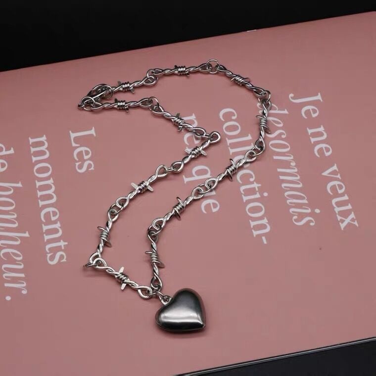 Punk Heart  Necklace Charms Vintage Hip Hop Jewelry For Women Harajuku Gothic Choker Chains Accessories