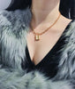 Punk Link Chain Gold and Silver color Padlock Pendant Necklace Women Trendy Punk Jewelry