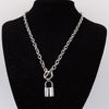 Punk Link Chain Gold and Silver color Padlock Pendant Necklace Women Trendy Punk Jewelry