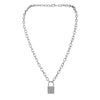 Punk Link Chain Gold and Silver color Padlock Pendant Necklace Women Trendy Punk Jewelry