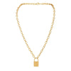 Punk Link Chain Gold and Silver color Padlock Pendant Necklace Women Trendy Punk Jewelry