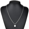 Punk Multilayer Lock Chain Necklace Padlock Key Necklace Pendant Women Gothic Party Jewelry Gift
