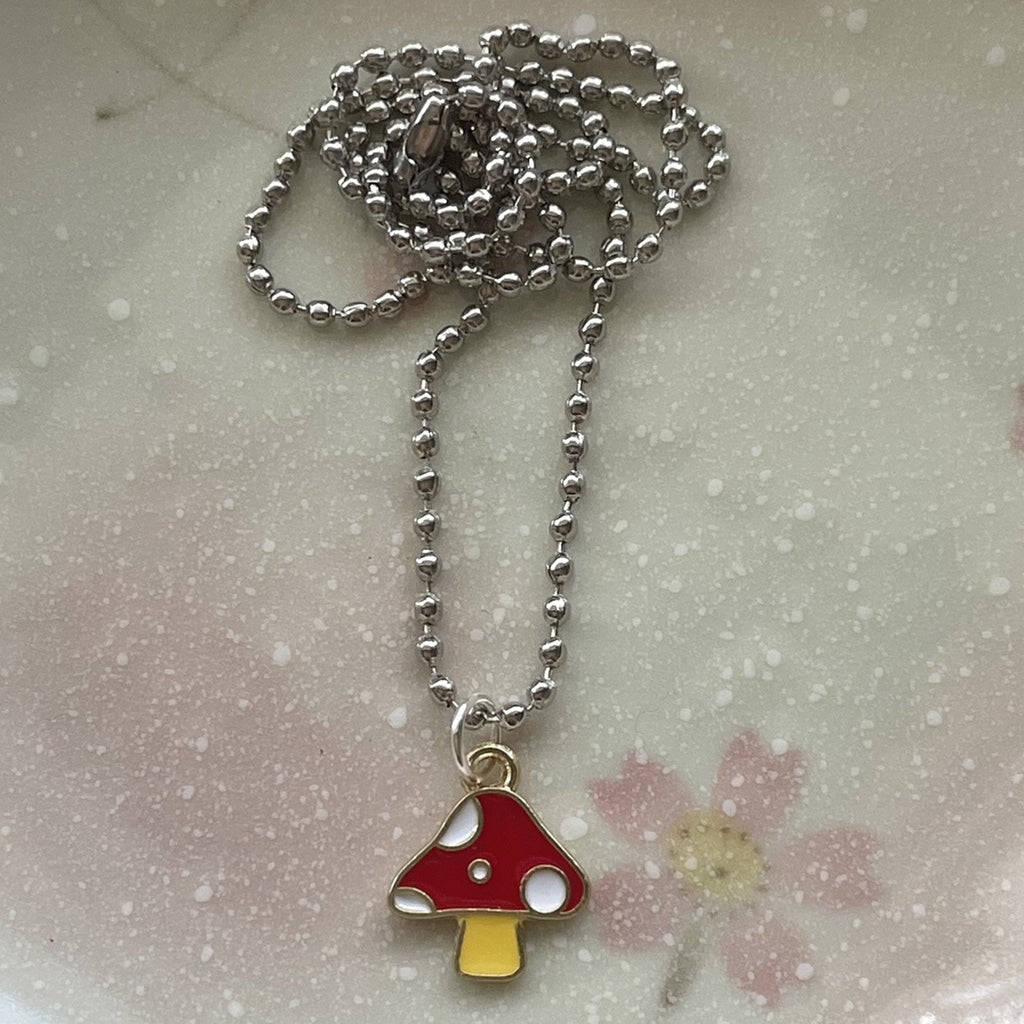 Punk Mushroom Necklace Charms Vintage Hip Hop Jewelry For Women Harajuku Gothic Choker Chains Accessories