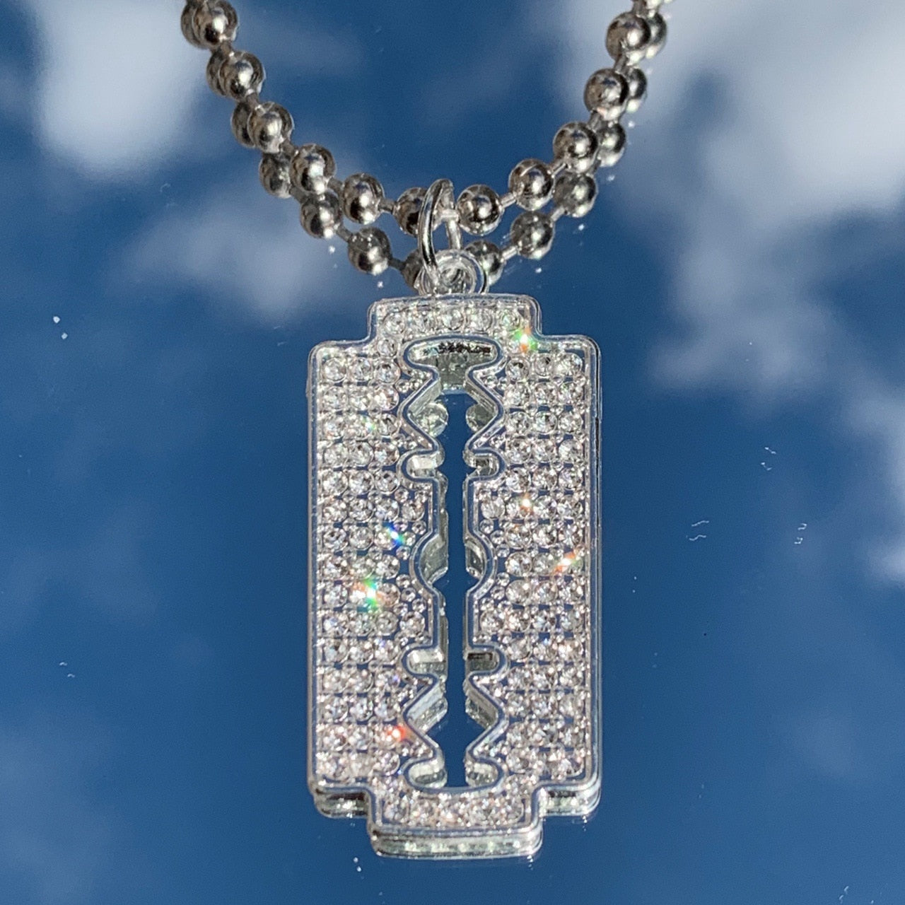 Punk Rhinestone Blade Necklace Charms Retro Hip Hop Jewelry For Women Harajuku Gothic Choker Chains Accessories