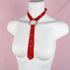 Punk Women Red PU Leather Necktie Gothic Bow Tie Vintage Necklaces Trendy Collar Choker Cool Girl Accessories Jewelry