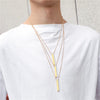 Rectangle Pendant Men Necklace Classic Stainless Steel Cuban Chain Necklace For Men Jewelry Gift