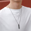 Rectangle Pendant Men Necklace Classic Stainless Steel Cuban Chain Necklace For Men Jewelry Gift