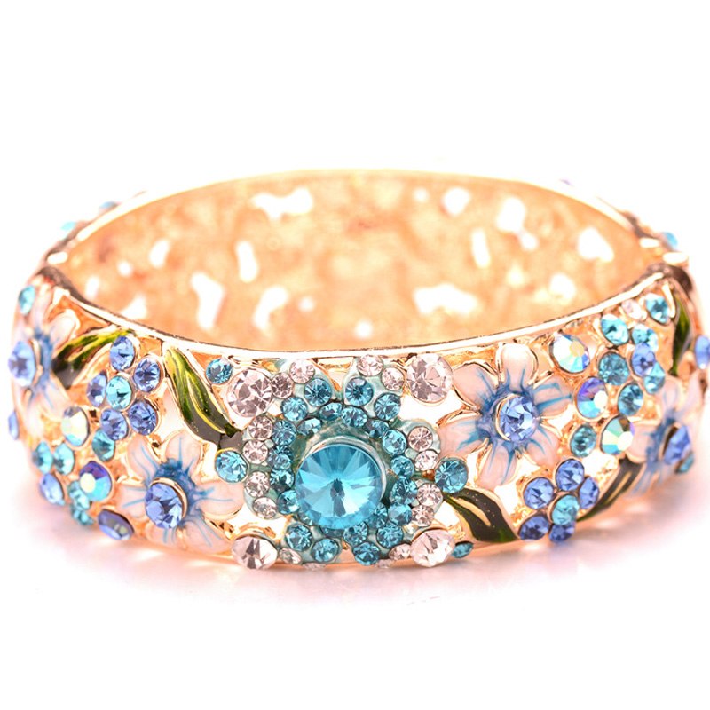 Fashion Retro Ethnic Style Design Crystal Embellishment Bangle Birthd Party Gift Loose Gemstones Body Jewelry