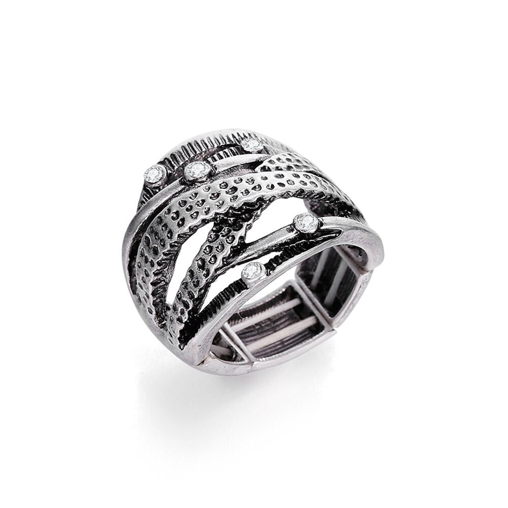 Retro Exaggerated Spirit Rings for Women Men Personality Punk Wind Nightclub Adjustable Size Ring Jewelry Gift