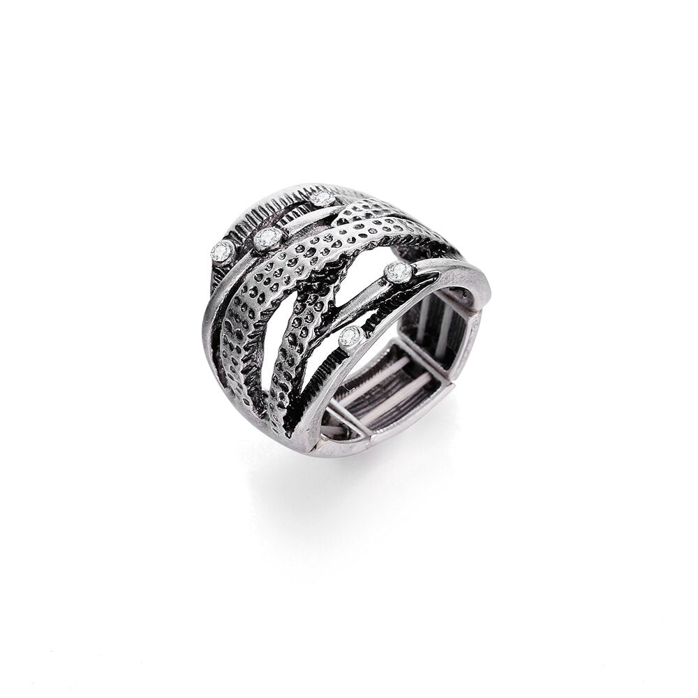 Retro Exaggerated Spirit Rings for Women Men Personality Punk Wind Nightclub Adjustable Size Ring Jewelry Gift