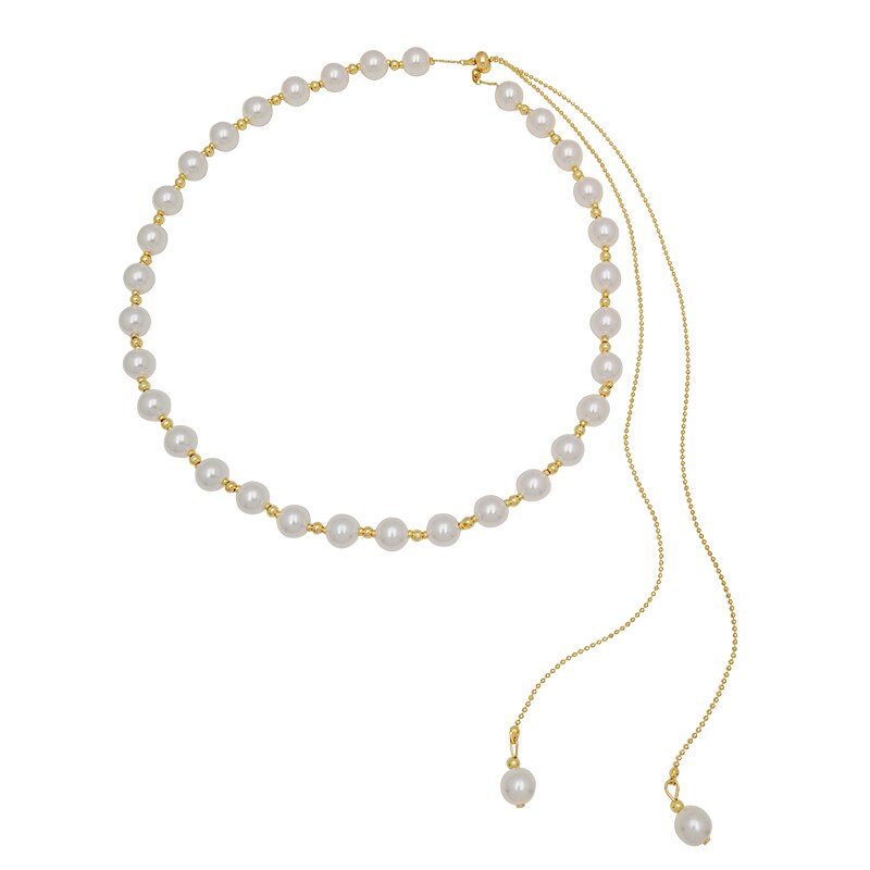Retro Imitation Pearl Necklaces For Women French Romantic Style Clavicle Chain Trend Long Personality Prom Accessories