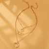 Retro Moon World Map Circle Pendant Multilayer Gold Colodr Necklace Party Charm Jewelry Accessories For Women
