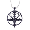 Retro Pentagram Pan God Skull Goat Head Pendant Necklace Luck Satanism Occult Metal Vintage Silver Plated Star Necklace