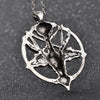 Retro Pentagram Pan God Skull Goat Head Pendant Necklace Luck Satanism Occult Metal Vintage Silver Plated Star Necklace