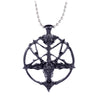 Retro Pentagram Pan God Skull Goat Head Pendant Necklace Luck Satanism Occult Metal Vintage Silver Plated Star Necklace