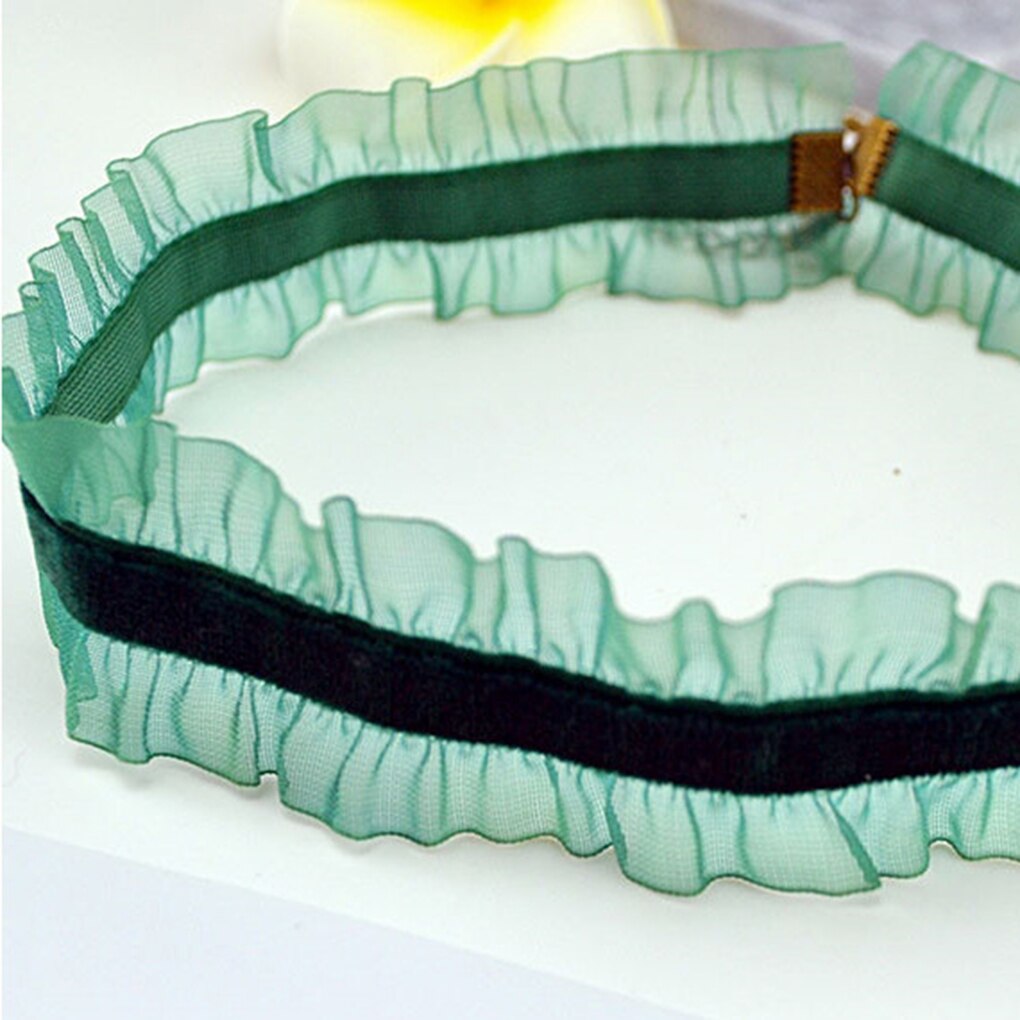 Ribbon Lace Choker Women Cloth Necklace Girl Vintage Alloy Clavicle Chain Bride Wedding Jewelry