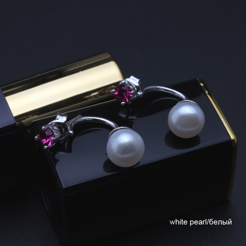 Fashion Romantic natural Pearl Earrings,925 Sterling Silver Earrings Jewelry Wedding Girl Best Gift